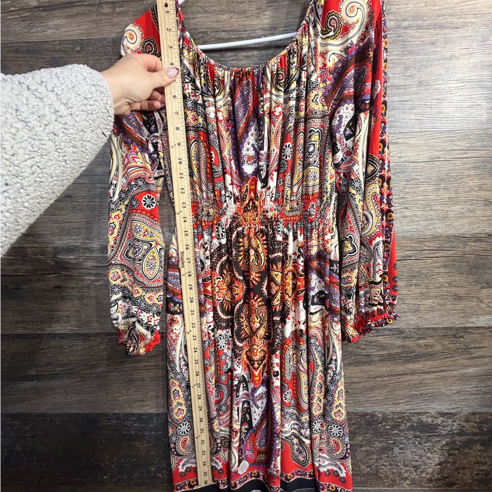 Boston Proper Multicolor Paisley Long Sleeve Dress - Picture 2 of 8
